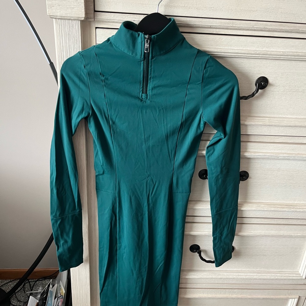 Teal Zip-Up Dress